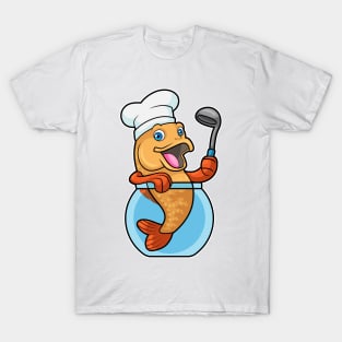 Fish in Glass as Cook with Soup spoon T-Shirt